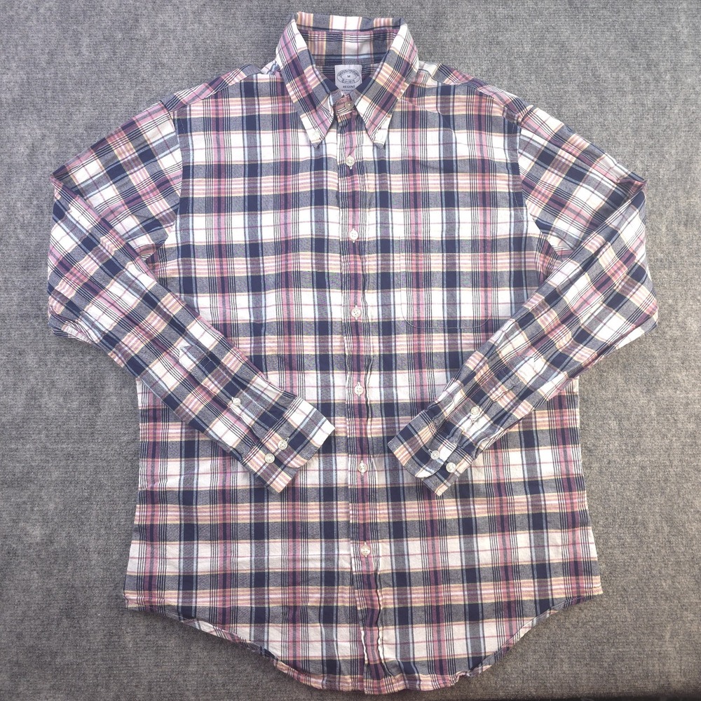 Brooks Brothers Shirt Medium Regent Long Sleeve Button Down Multicolor Plaid